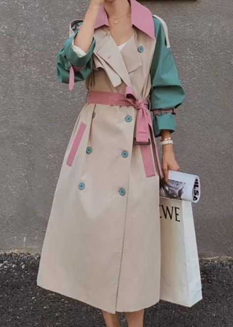 Colored Trench Coat, Unique Trench Coat, Shades Of Pastel, Chic Outerwear, Chic Autumn, Spring Outfits 2022, Elegante Casual, Trench Jacket, Fashionista Clothes