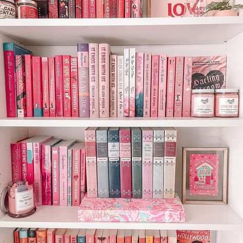 Tina Likes Books / Bookstagram on Instagram: "💖PINK WEDNESDAYS💖 I need more pink books. Give me some pink book/pink spine book recs please!! 😆 ❓What is your favorite color? 🙋🏻‍♀️ 💖💖💖 is mine. 😆 . . . . #tinalikesbooks #bookstagram #booksbooksbooks #bookstagrammer #bookinfluencer #bookfluencer #bookreviews #bookreviewer #romancebooklover #pinkwednesday #onwednesdayswestackpink #onwednesdayswewearpink #onwednesdayswereadpink #pinkbooks #pinkaesthetic #pinkaesthetics #bookshelf #bookshelve Pink Aesthetic Library, Pink Aesthetic Bookshelf, Pink Bookshelf Aesthetic, Pink Library Aesthetic, Girly Bookshelf, Pink Reading Aesthetic, Pink Bookstagram, Pink Books Aesthetic, Love Books Aesthetic