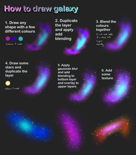 How To Draw Hologram Effect, How To Draw Galaxy Digital, How To Draw Space Digital, How To Draw Space Galaxies, Milky Way Drawing Simple, Galaxy Art Tutorial, Galaxy Eyes Drawing, Iridescent Digital Art Tutorial, Glow Effect Painting