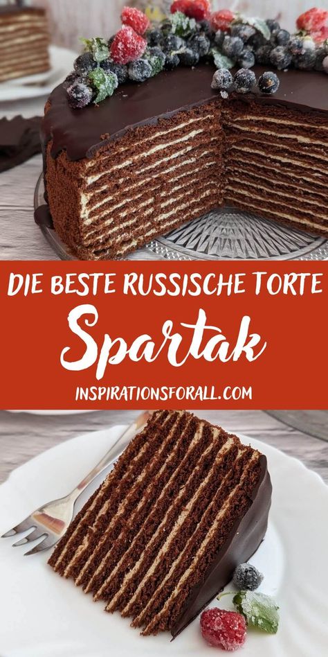 Spartak Torte – der köstlichste russische Schichtkuchen Russian Cakes, German Cake, Oktoberfest Food, German Oktoberfest, Winter Food, Sweet Girls, Cake Desserts, Food Inspiration, Oreo