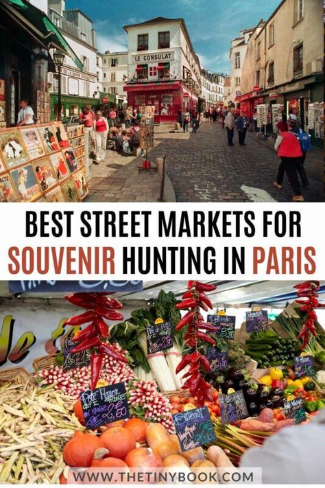 Paris Street Market, Best Souvenirs From Paris, Paris Shopping Street, Paris Food Market, France Souvenirs, French Markets, France Shopping, Paris Cheap, Markets In Paris