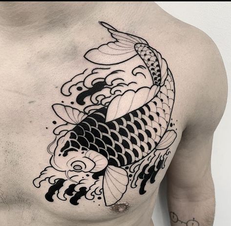 Blackwork Koi Fish Tattoo, Coy Tattoo, Scales Tutorial, Pez Koi Tattoo, Traditional Japanese Tattoo Flash, Carp Tattoo, Tato Ikan Koi, Koi Tattoo Design, Ikan Koi