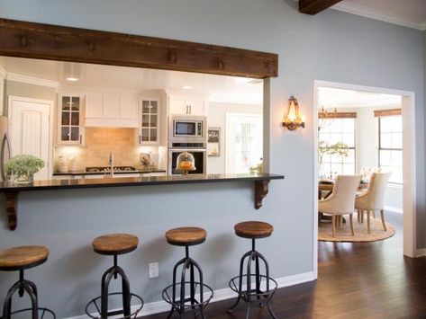 Fixer Upper, Season 2: Episode 204 Dining Room Exposed Beams, Wall Between Kitchen And Living Room, Open Kitchen And Living Room, Load Bearing Wall, Architectural Engineering, Smitten Kitchen, Engineering Student, Living Room Remodel, Open Concept Kitchen