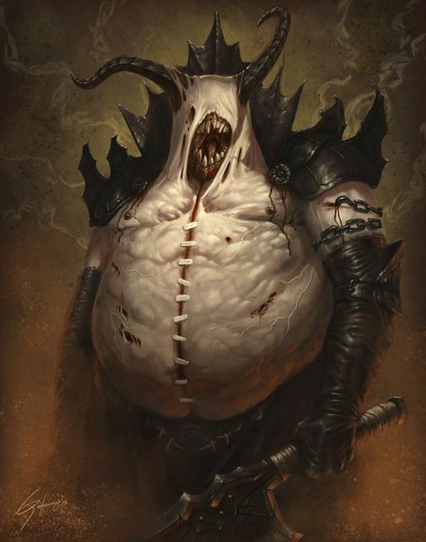 "Tubby Demon" by Emortal982.deviantart.com on @DeviantArt Monsters Rpg, 다크 판타지, Demon Art, Fantasy Monster, Creepy Art, Monster Design, Angels And Demons, Arte Horror, Creature Concept