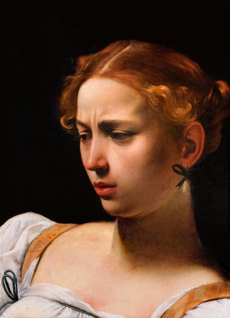 Caravaggio "Judith Beheading Holofernes" 1598-99 (detail) | Flickr Caravaggio, Red Hair, A Woman, Red, Hair, White, Art