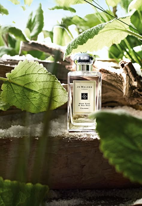 Jo Malone Wood Sage & Sea Salt Fragrance Fragrance Photography, Perfume Photography, Cosmetics Photography, Beauty Ad, Beauty Products Photography, Products Photography, Cosmetic Design, Product Shoot, Beauty Shots