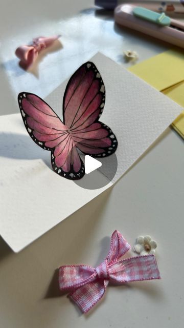 Vinita more on Instagram: "DIY butterfly pop up card🐇

Diy cards aesthetic tutorials butterfly diy envelopes paper crafts gift ideas cute birthday gifts love letter #diy#diycards#cards#gifts#gifts#ideas#butterfly#butterflycards#explore#explorepage#reels" Card Ideas For Birthday Aesthetic, Pop Up Envelope Card Tutorials, Butterfly Pop Up, Birthday Pop Up Cards Diy, Diy Pop Up Card Tutorial, Butterfly Pop Up Card, Butterfly Envelope, Cute Birthday Gifts, Butterfly Birthday Card