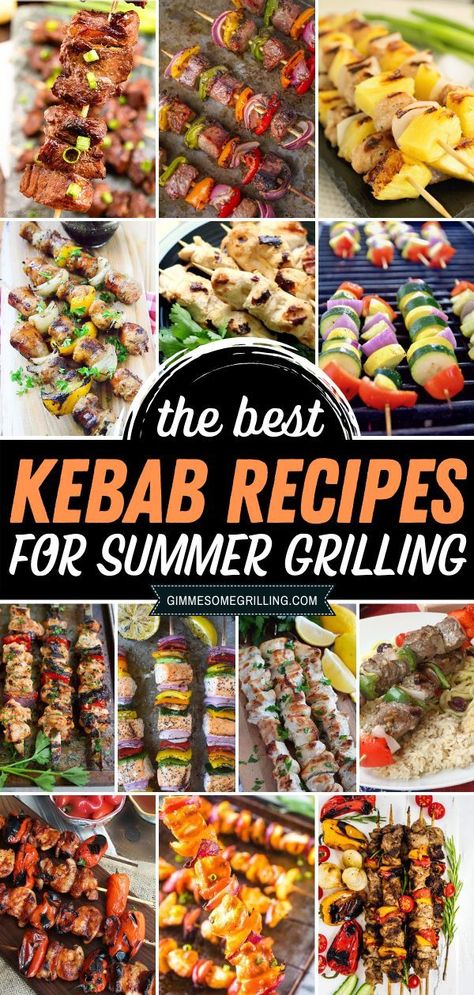 On The Grill Recipes, Kabobs On The Grill, Grilled Kabobs, Easy Summer Grilling Recipes, Bbq Kabobs, Food On A Stick, Grilled Kabob Recipes, Bbq Bar, Camping Meal