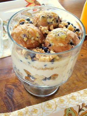 Breakfast Trifle, Muffin Breakfast, Lemon Blueberry Muffins, Lemon Yogurt, Yogurt And Granola, Blueberry Muffin, Recipe Blog, Breakfast Muffins, Lemon Blueberry