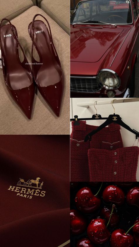 Red Aesthetic Fashion, Cherry Red Aesthetic, Hermes Heels, Red Vibe, Burgundy Aesthetic, Red Smoothie, Dark Red Wallpaper, Burgundy Outfit, Heels Aesthetic