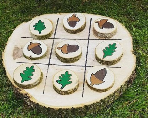 MrsKsTreeHouse - Etsy UK Wood Slice Garden Ideas, Log Rounds Projects Tree Slices, Busniss Ideas, Wood Cookie Crafts, Log Slices Ideas, Wooden Slices Ideas, Log Slice Crafts, Log Art, Game Garden