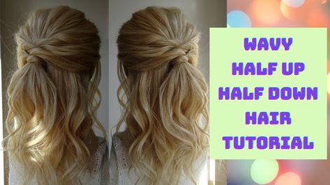 Half Updo Tutorial, Half Up Hair Do, Half Up Half Down Hair Tutorial, Prom Updos For Medium Hair, Medium Hair Up Dos, Up Wedding Hair, Wavy Updo, Medium Hair Up, Half Up Hairstyle