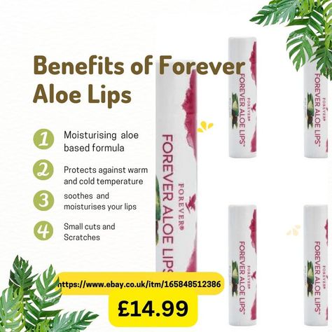 Forever Aloe Lips, Aloe Vera Lip Balm, Aloe Lips, Forever Living Aloe Vera, Lip Balm Stick, Types Of Wax, Forever Aloe, Forever Living, Forever Living Products