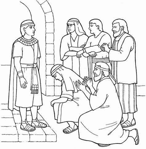 Joseph Coloring Pages - Best Coloring Pages For Kids Joseph Forgives His Brothers Craft, Joseph Bible, Joseph In Egypt, Lds Coloring Pages, Sunday School Coloring Pages, Egiptul Antic, Preschool Bible, Coat Of Many Colors, School Coloring Pages