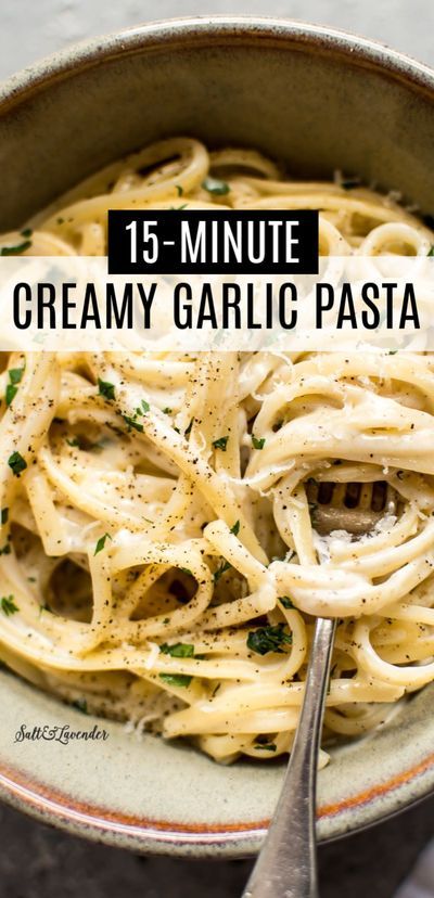 Garlic Parmesan Cream Sauce, Quick Comfort Food, Garlic Pasta Recipe, Creamy Garlic Pasta, Dinner Videos, Pasta Cremosa, Parmesan Cream Sauce, Creamy Pasta Recipes, Quick Pasta