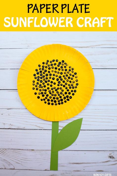 Paper Plate Sunflower Craft, Paper Plate Sunflower, Sunflower Craft, Fall Crafts For Toddlers, Summer Arts And Crafts, Craft For Toddlers, Yellow Crafts, Gifts Paper, Sunflower Crafts