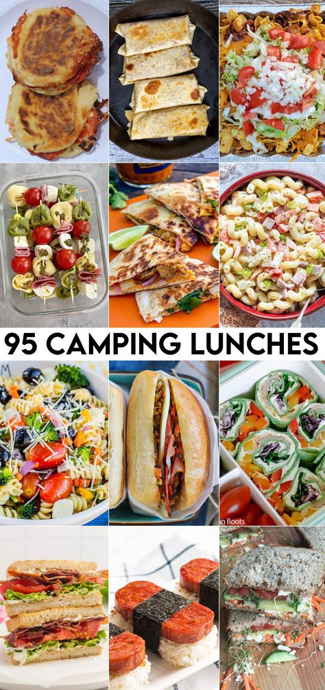 Easy Camping Lunch Ideas, Easy Camping Lunch, Fun Finger Foods, Camping Lunch Ideas, Camping Lunch, Camping Food Make Ahead, Camping Meal Planning, Camping Menu, Camping Lunches