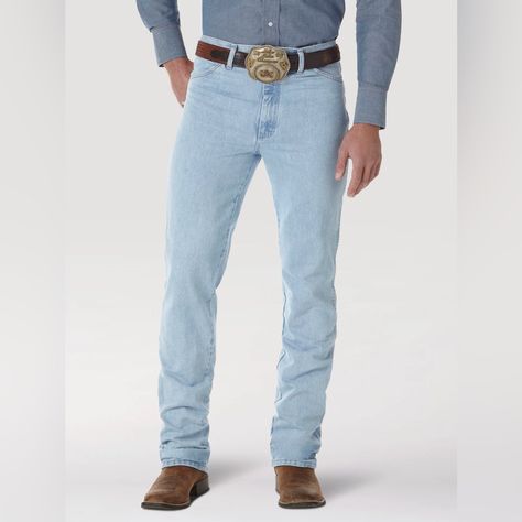 New Without Tags Men’s Size 40x32” Features: Fit: Slim Rise: High Front Rise: 11" Leg: Tapered Leg Opening: 16 1/2" Front Closure: Zip-Fly With Button Closure Wrangler Cowboy Cut Jeans Are A Tried-And-True Wardrobe Staple For Cowboys Who Demand A Lot From Their Everyday Clothes. Our Men's Cowboy Cut 0936 Comes With All The Same Iconic Details Of The 13mwz, Including The Classic Neolite Patch, Five-Pocket Styling, And That Signature 'W' Stitching You Know And Trust. What Makes The 0936 Jean A Mus Wrangler Cowboy Cut Jeans, Cowboy Cut Jeans, Wrangler Cowboy, Modern Cowboy, Wrangler Cowboy Cut, Blue Jeans Mens, Mens Bootcut Jeans, Everyday Clothes, Mens Cowboy