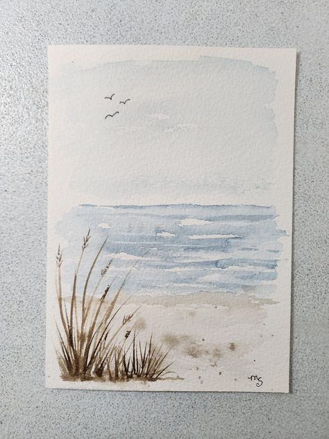 Coastal Watercolor, Watercolor Paintings Nature, Watercolor Beginner, Kids Watercolor, Watercolor Lessons, Watercolor Paintings Easy, Beach Watercolor, Watercolor Landscape Paintings, Brain Dump