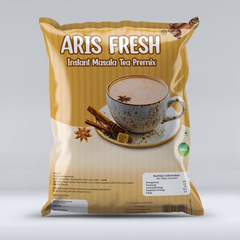 Aris fresh tea packet design Packet Design, Fresh Tea, Masala Tea, Tea Art, Nutrition Information, V60 Coffee, Coffee Bag, Coffee Maker, Nutrition