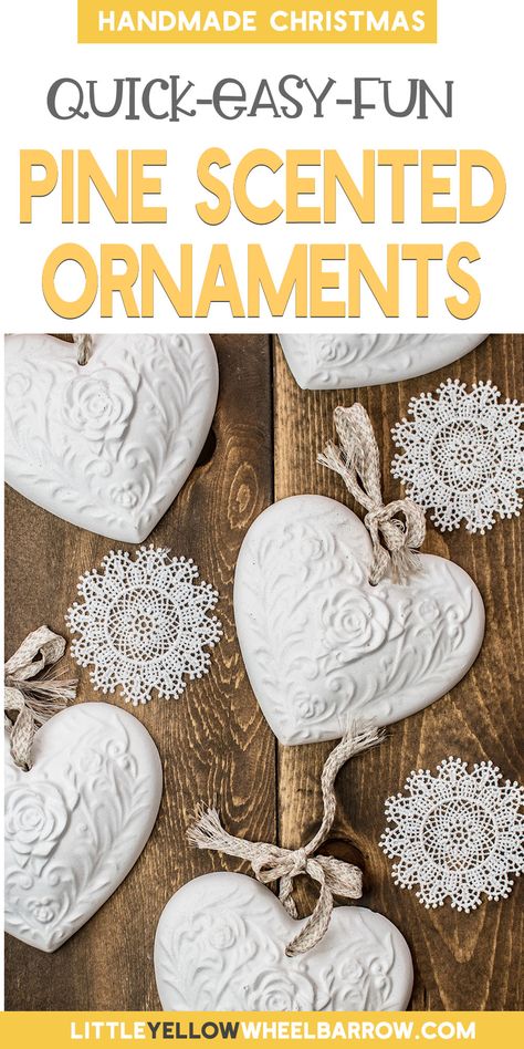 These pine-scented DIY Christmas decorations can bring that natural tree scent into your home, even if you have an artificial tree. This is such an easy craft idea you'll want to make a set for yourself, and then sets to give all your friends as DIY gifts! The holidays are meant for DIY crafts and DIY projects, whether your style is classic, heirlooms, or even farmhouse Christmas. Plaster Of Paris Crafts, Plaster Ornaments, Diy Crafts To Do At Home, Scented Ornaments, Ornaments Painted, Paris Crafts, Homemade Air Freshener, Diy Plaster, Homemade Stuff