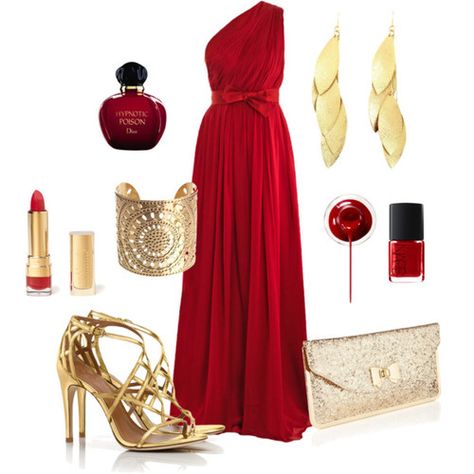 15 Polyvore Combinations for Graceful Ladies: Decent Lady.. Shown @ prettydesigns.com Read Dress, Black Tie Wedding Attire, Outfits Evening, Red Dress Accessories, Dresses Polyvore, Dress Polyvore, Red Party Dress, Gala Gowns, Diva Design