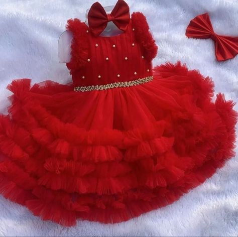 Red Frocks For Kids, Red Baby Dress, Birthday Frocks, Lawn Kurti, Red Frock, Party Wear Frocks, Frocks For Kids, Simple Frock Design