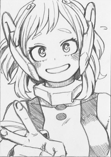 Uraraka Fanart, Ochaco Uraraka, Mha Stuff, Ochako Uraraka, Easy Drawings Sketches, Hero Costumes, 90s Anime, My Hero Academia Episodes, Monster Art