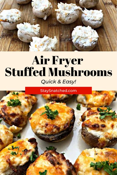 Air Fryer Cream Cheese, Air Fryer Stuffed Mushrooms, Air Fried Food, Air Fryer Oven Recipes, Air Fry Recipes, Easy Air Fryer, Air Fryer Dinner Recipes, Air Fryer Healthy, Air Fryer Recipes Easy