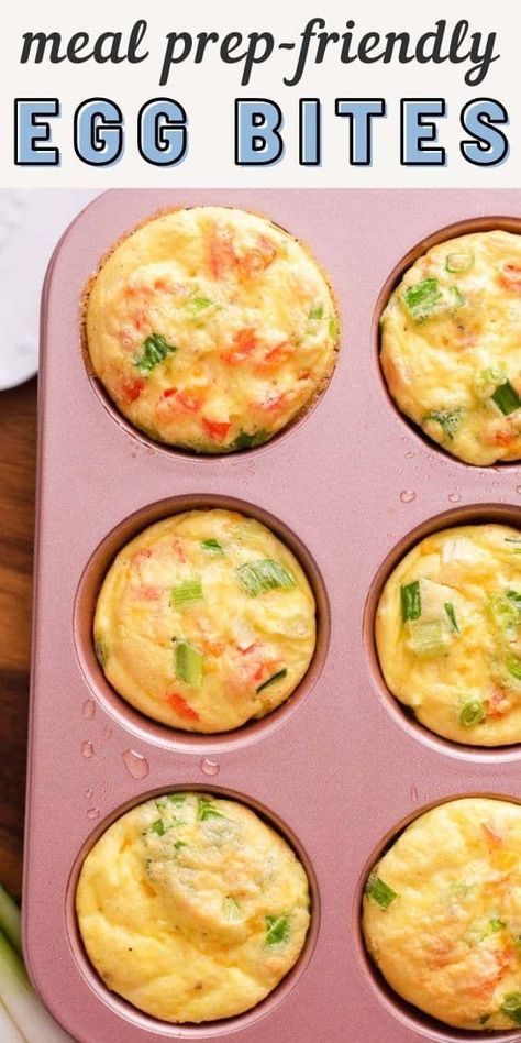 Breakfast Egg Bites, Vegetarian Snacks Easy, Veggie Meal Prep, Veggie Bites, Vegetarian Brunch, Egg Bites Recipe, Healthy Low Calorie Meals, Vegetarian Meal Prep, Egg Muffins