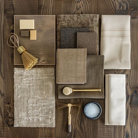 Embracing the moody vibes with this monochromatic brown flat lay, accented with touches of gold ✨ simplicity speaks volumes. From warm hues to the subtle shimmer, every element tells a story of elegance and refinement. . Design. @cielo.and.oak #flatlay #design #interiordesign #interiorforinspo #interior123 #aidesign #designer #yyj #yyjbusiness Flat Lay Interior Design, Interior Design Flatlay, Interior Design Flat Lay, Management Aesthetic, Antique Interior Design, Cabin Vibes, Moody Vibes, Design Moodboard, Vintage Interior Design