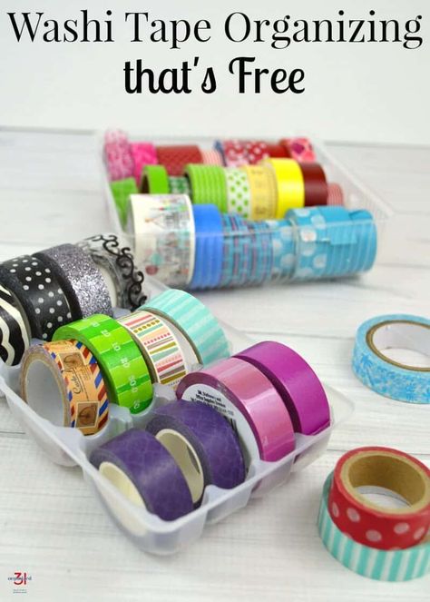 Washi Tape Organizing That's Free - Organized 31 Organize Kids Art Supplies, Tape Organization, Craft Paint Storage, Organize Kids, Washi Tape Storage, Washi Tape Ideas, Tape Organizer, Tape Storage, Tape Ideas