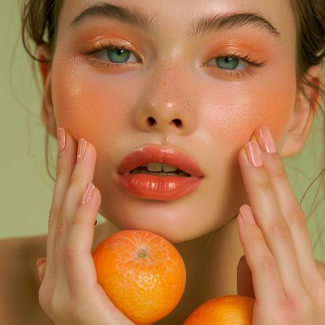 🍊 Introducing OJ Blush: Your Ticket to Tangerine Dreams!   Dive into a world of warmth with "OJ" Blush. This vibrant tangerine hue adds a burst of energy to your makeup routine, leaving you with a radiant glow.   With its warm orange undertones, OJ Blush is the perfect pick-me-up for any look. Generously apply to the apples of your cheeks, blend out over a larger area, add subtle touches to eyelids, nose, chin & forehead for a gorgeous all-over glow.  #GorgeousCosmetics #CheekBlush #OrangeBlush Mango Makeup Look, Orange Natural Makeup, Orange Fruit Makeup Looks, Orange Blossom Makeup Look, Orange Fruit Makeup, Orange Blush Makeup Looks, Orange Blossom Makeup, Soft Orange Makeup, Orange Blush Makeup