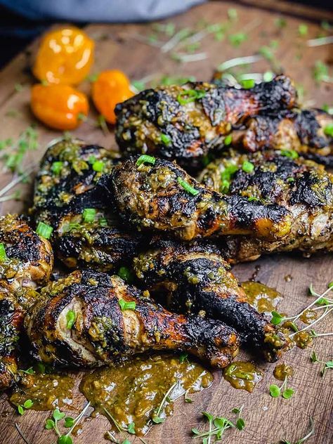 Smoked Jamaican Jerk Chicken, Jerk Chicken Sauce, Jerk Chicken Dinner, Authentic Jerk Chicken, Jerk Recipes, Jerk Chicken Marinade, Grilled Jerk Chicken, Jerk Recipe, Caribbean Chicken