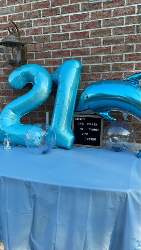 Aquamarine Theme Party, H2o Birthday Party, Aquamarine Birthday Party, Mermaid 21st Birthday, Aquamarine Party, Splash Birthday Party, Movie Birthday Theme, 27 Birthday Ideas, Beach Dolphin