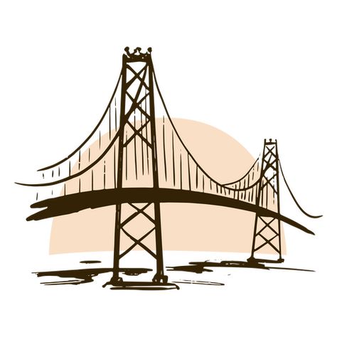 San francisco doodle bridge PNG Design Bridge Doodle, Bridge Clipart, Camping Drawing, San Francisco Bridge, Sky Bridge, Tshirt Illustration, Street Racing Cars, Clip Arts, Street Racing