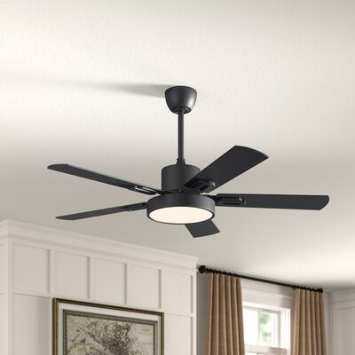 Matte Black Ceiling Fan With Light, Black Ceiling Fans With Light, Black Ceiling Fan Living Room, Modern Black Ceiling Fan, Black Ceiling Fan With Light, Fan Light Fixtures, Living Room Ceiling Fan, Fan Lights, Ceiling Fan Bedroom