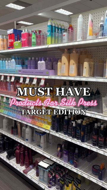 Daviana | Miami Based Creator on Instagram: "Some target must haves for a sleek look for us naturals during silk press season💅🏽 • #curlytostraight #straighthair #hairtutorial #reactionvideos #heatprotectant #naturalhair #hairinstagram #target #targetfinds #daletú" Best Products For Silk Press, Holding Spray For Natural Hair, Products For Silk Press Natural Hair, Silk Press Hair Products, Best Heat Protectant For Hair Natural, Best Products For Silk Press Natural Hair, Silk Press Essentials, Silk Press At Home Products, Best Silk Press Products