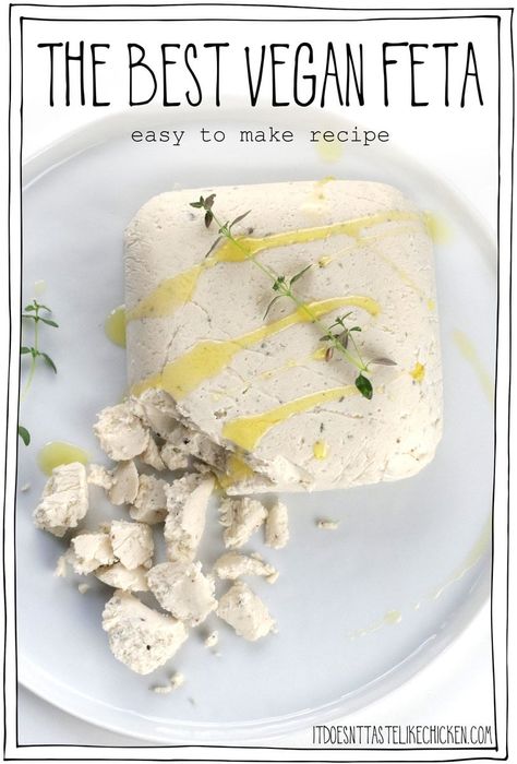 Vegan Queso Fresco, Vegan Ricotta Cheese, Feta Recipe, Vegan Feta, Feta Cheese Recipes, Vegan Feta Cheese, Vegan Cheese Recipes, Vegan Substitutes, Vegan Parmesan Cheese