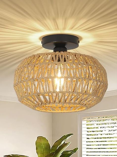 $39.99 Boho Light Fixtures, Boho Ceiling, Boho Light Fixture, Light Fixtures Ceiling, Rattan Light, Rattan Light Fixture, Rattan Chandelier, Modern Nautical, Light Fixtures Flush Mount