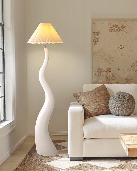 The Twisted Pleated floor lamp’s beautiful fluid shape was inspired by many organic forms found in nature combined. The simple and elegant figure was designed to accentuate the flowing grain of the solid wood, naturally varied so each loving hand made lamp is unique and a piece of art.  
 If you have any questions about our products, please contact us and we will get back to you within 24 hours.  
 Product Size 
 Size: Dia 45cm x H 165cm / ∅ 17.7″ x H 64.9″ 
 De Novelty Floor Lamp, Diy Lampe, Organic Forms, Entry Foyer, Floor Lights, Edison Light Bulbs, Ceiling Fan With Light, Functional Design, Wood Colors