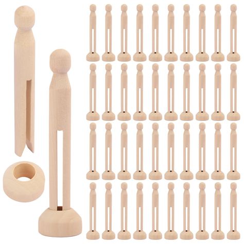 PRICES MAY VARY. Title: 100 PCS Wood Doll Pins, Unfinished Doll Clothespins, Wood Clothespins and Stands, Wooden Round Peg for Painting, DIY Projects, by GNIEMCKIN. Product Type: Categories > Crafting > Craft Supplies > Craft Sticks Peg Dolls Christmas, A Christmas Carol Themes, Peg Crafts, Clothespin People, Leaf Lantern, Clothespin Crafts, Wood Doll, Diy Leaves, Wee Folk