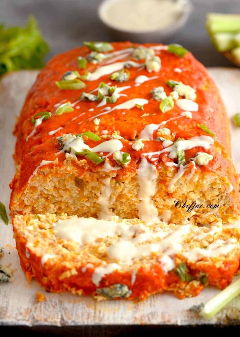 Buffalo Turkey Meatloaf, Buffalo Chicken Meatloaf Healthy, Recipes Using Buffalo Chicken, Buffalo Ground Chicken Recipes, Buffalo Chicken Sausage Recipes, Chicken Loaf Recipe, Ground Chicken Meatloaf Recipes, Chicken Meatloaf Recipes, Buffalo Meatloaf