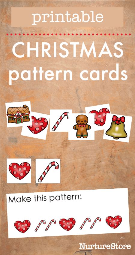 Printable Christmas theme pattern games - NurtureStore Centers For Kindergarten, Christmas Learning, Christmas Units, Pattern Cards, Christmas Lesson, Pattern Game, Christmas Centers, Christmas Kindergarten, Christmas Math