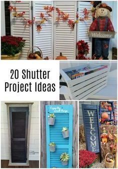 This collection of repurposed shutter projects will have you looking at louvered shutters and doors an all new way. There are so many ways to upcycle shutters inside and outside. There are projects using shutters and bi-fold doors. All projects with step by step directions. #MyRepurposedLife #repurposed #upcycled #shutters #bifold #door #diy #projects via @repurposedlife Upcycle Shutters, Upcycled Shutters, Window Shutter Crafts, Shutters Inside, Shutters Repurposed Decor, Shutter Shelf, Small Shutters, Shutter Ideas, Recycled Ideas