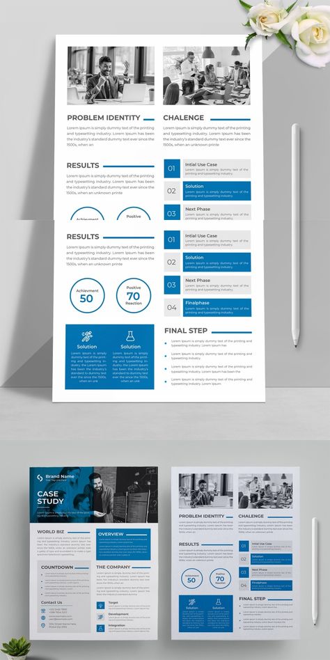 Case Study Template Template Layout Corporate Identity Business Case Study Template, Case Studies Design Layout, Case Study Layout, Corporate Layout, Business Case Study, Template Study, Banners Ideas, Case Study Template, Case Study Design