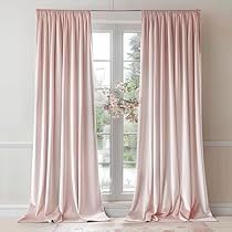 Pink Velvet Curtains, Room Darkening Window Treatments, Blush Curtains, Pink Living Room Decor, Black Blackout Curtains, Insulated Drapes, Drapes For Bedroom, Beige Curtains, Curtains Room