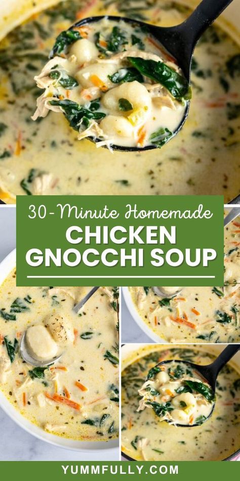 Whip up this creamy Chicken Gnocchi Soup in just 30 minutes! A delightful, comforting meal for chilly fall evenings!