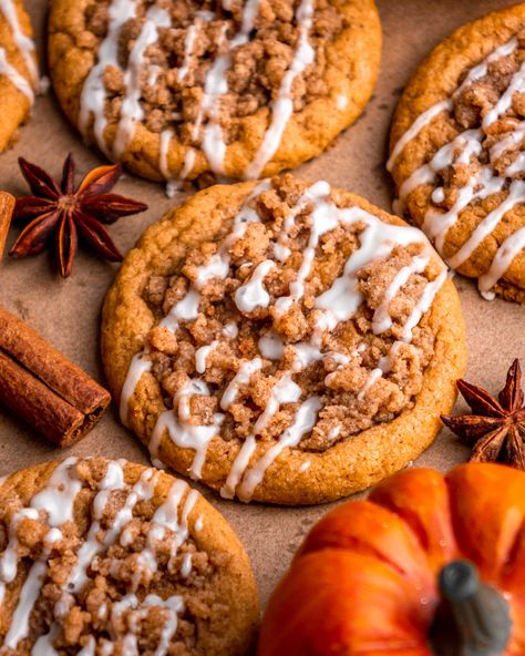 Easy Pumpkin Desserts Quick And, Fall Crumbl Cookie Recipes, Baked Pumpkin Dessert, Pumpkin Muffin Cookies, Pumpkin Bakery Recipes, Mrs Fields Pumpkin Harvest Cookies, Pumpkin Shaped Cupcake Cake, Fall Cookies Pumpkin, Cookies Recipes Pumpkin