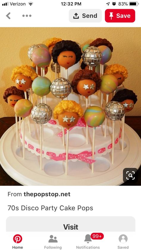 70s Desserts Party Ideas, 70s Party Desserts, 70s Themed Desserts, Disco Themed Dessert Table, 70s Theme Cake Pops, 70s Dessert Table, 70s Cake Pops, 70s Theme Dessert, 70s Party Snacks